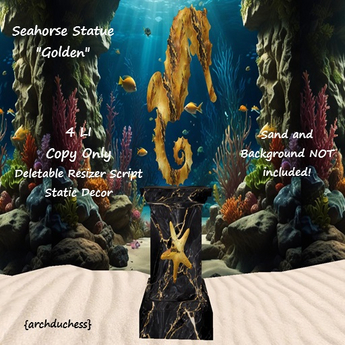 Second Life Marketplace - {archduchess} Seahorse Statue "Golden"